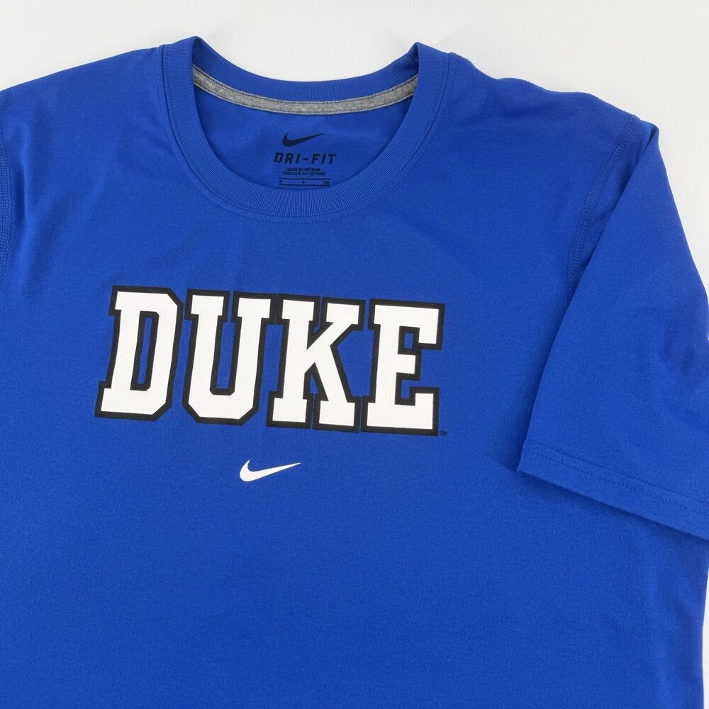 Nike Dri-Fit Duke Blue Devils NCAA Short Sleeve T Shirt Men Small Center Swoosh